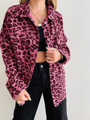Leopard Print Long Sleeve Coat