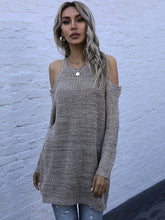 Einfarbiger, schulterfreier Pullover mit Rundhalsausschnitt