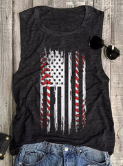 Baseball-T-Shirt mit amerikanischer Flagge und Stern