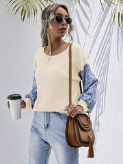 Gestrickter, langärmliger Fake-Zweiteiler