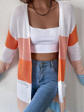 Color-coded Knitted Cardigan Sweater