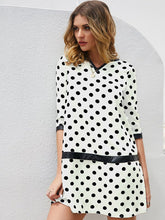Round spotted pattern long dress