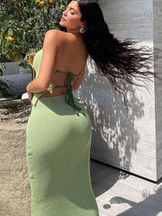 Backless Laced Bustier Half Skirt Set