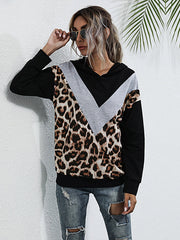 Sudadera de manga larga con estampado de leopardo