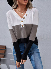 Jersey de cuello en V con bloqueo de color