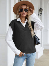 Einfarbige Strickpulloverweste