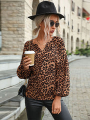 Camisa de gasa con estampado de leopardo