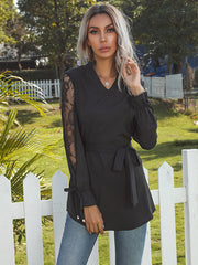 Solid Color Lace Shirt