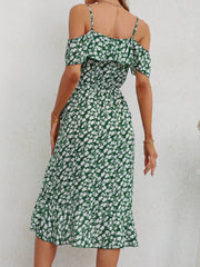 Vestido con falda lencero estampada