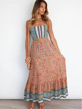 Printed Sling Wide Loose Long Dresses