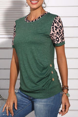 Leopard Patchwork Green T-shirt