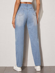Retro High Waist Slim Trousers