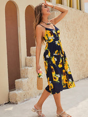 Kleid mit Sonnenblumen-Print