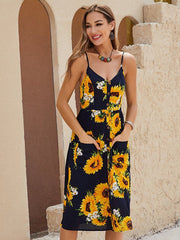 Kleid mit Sonnenblumen-Print