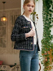 Chaqueta corta pequeña de tweed