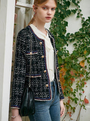Chaqueta corta pequeña de tweed