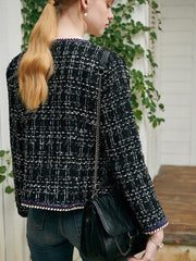 Chaqueta corta pequeña de tweed