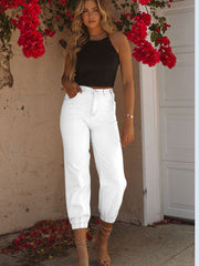 Stretch-Crop-Jeans mit mittlerer Leibhöhe