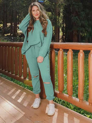 Casual Long-Sleeved Sweater Cotton Suit