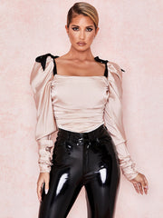 Body con mangas abullonadas