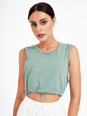 Camiseta de fitness con cintura ajustable