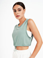 Camiseta de fitness con cintura ajustable