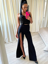 Slim Slit Casual Wide Leg