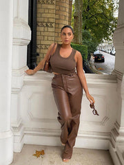 Pantalones de PU para moto de ocio