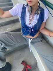 Vaqueros ajustados de pierna ancha