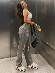 Stylische Jeans mit unregelmäßigen Taschen