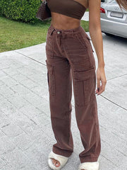 Lässige Basic-Jeans mit lockerer Passform und mittlerer Taille