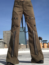 Pantalones rectos con cremallera y pentagrama de industria pesada