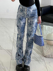 Ausgestellte Hose mit geradem Bein