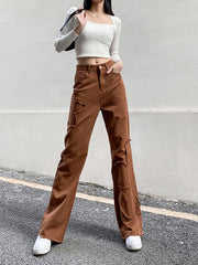 Vaqueros rectos versátiles casuales de cintura alta