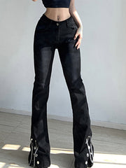 Vaqueros ajustados de cintura media