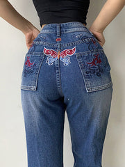 Gerade, lockere Wischhose mit weitem Bein