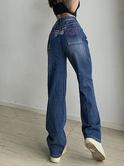 Gerade, lockere Wischhose mit weitem Bein