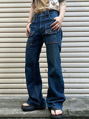 Lockere Wischhose mit geradem Bein