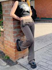 Vintage Braun Außenhandel Vertikale Leggings