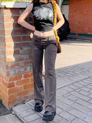 Vintage Braun Außenhandel Vertikale Leggings