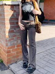 Vintage Braun Außenhandel Vertikale Leggings