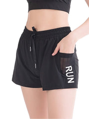 Shorts de cintura alta de secado rápido y antideslumbrantes RUN