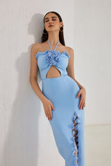 Vestido Callie Peony con volantes - Azul