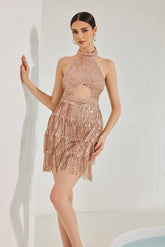 Minivestido con borlas y lentejuelas Leilani