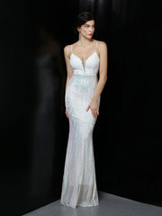 Vestido largo de fiesta de noche en color de ensueño