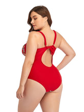 Plus Einteiliger Badeanzug Mehrfarbiger Druck Sexy