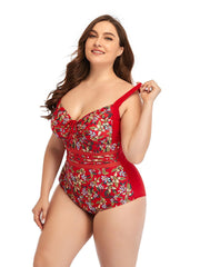 Traje de baño de una pieza con estampado multicolor sexy