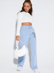 Skinny Flared Denim Trousers