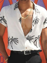 Kurzarmhemd mit Hawaii-Strand-Print