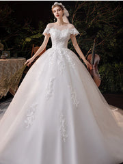 Vestido de novia con nudo y temperamento de ensueño de cola grande de Super Fairy